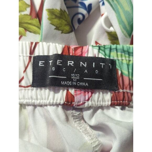 Eternity Shorts White Floral Print Lightweight Girl's Size 10/12 Drawstring - Picture 7 of 12